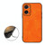 For OPPO A76 Accurate Hole Two-color Litchi Texture PU Phone Case(Orange)