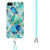 For iPhone SE 2022 / SE 2020 / 8 / 7 Electroplating Splicing Marble TPU Phone Case with Lanyard(Green)