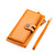 3506 RFID Anti-Degaussing Oil Wax Vintage Texture Genuine Leather Hand Held Wallet for Ladies(Yellow)