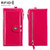 3506 RFID Anti-Degaussing Oil Wax Vintage Texture Genuine Leather Hand Held Wallet for Ladies(Rose Red)
