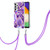 For Samsung Galaxy A73 5G Electroplating Splicing Marble TPU Phone Case with Lanyard(Dark Purple)