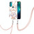 For Motorola Moto G71 5G Splicing Marble Flower Pattern TPU Phone Case with Lanyard(Imperial Crown)