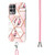 For OPPO Realme 8i Splicing Marble Flower Pattern TPU Phone Case with Lanyard(Pink Flower) For OPPO Realme 8i Splicing Marble Flower Pattern TPU Phone Case with Lanyard(Pink Flower)
