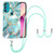 For Motorola Moto G71 5G Electroplating Splicing Marble TPU Phone Case with Lanyard(Blue)