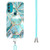 For Motorola Moto G71 5G Electroplating Splicing Marble TPU Phone Case with Lanyard(Blue)