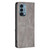 For OnePlus Nord N200 5G Prismatic Invisible Magnetic Leather Phone Case(Grey)