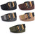 AWMN Men Casual Woven Stretch Sports Hook Buckle Belt, Length: 120cm(Black)