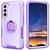 For Samsung Galaxy S22 5G 3 in 1 Ring Holder PC + TPU Phone Case(Purple)