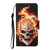 For Samsung Galaxy A13 4G Colored Drawing Pattern Flip Leather Case(Flame Skull)
