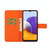 For Samsung Galaxy A22 5G Ethnic Style Embossed Pattern Leather Phone Case(Orange)
