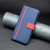 For OPPO A7 BF13 Color Matching Cross Texture Leather Phone Case(Blue)