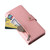 For iPhone 13 Pro Rivet Buckle 9 Cards Three Fold Leather Phone Case (Rose Gold)