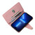 For iPhone 13 Pro Rivet Buckle 9 Cards Three Fold Leather Phone Case (Rose Gold)
