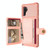 For Samsung Galaxy Note10 Magnetic Wallet Card Bag Leather Phone Case(Rose Gold)