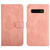 For Samsung Galaxy S10+ Skin Feel Butterfly Peony Embossed Leather Phone Case(Pink)