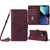 For OPPO Realme C21Y Crossbody 3D Embossed Flip Leather Phone Case(Wine Red)
