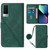 For vivo V21e 5G Crossbody 3D Embossed Flip Leather Phone Case(Dark Green)