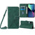 For vivo V21e 5G Crossbody 3D Embossed Flip Leather Phone Case(Dark Green)