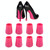 4 Pairs Noise Cancelling Heel Covers Anti-Slip High Heels Protective Caps, Size:M(Rose Red)