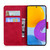 For Samsung Galaxy M52 5G Skin Feel Pure Color Flip Leather Phone Case(Red)