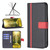 For OPPO A16 BF13 Color Matching Cross Texture Leather Phone Case(Black)