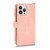 For iPhone 13 Pro Max Litchi Texture Zipper Leather Phone Case (Pink)