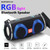 T&G TG642 RGB Light Waterproof  Portable Bluetooth Speaker Support FM / TF Card(Blue)