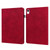 For iPad mini 6 Peacock Embossed Pattern TPU + PU Leather Tablet Case(Red)