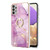 Samsung Galaxy A53 5G Electroplating Marble IMD TPU Phone Case with Ring Holder(Purple 001)