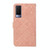 For vivo V21e 5G Ethnic Style Embossed Pattern Leather Phone Case(Pink)