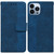 For iPhone 13 Pro Max Geometric Embossed Leather Phone Case (Blue)