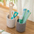 Desktop Simple Cosmetic Pen Storage Student Pen Holder Stationery Box(Wave Point Gray)
