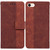 For iPhone SE 2022 / SE 2020 / 8 / 7 Geometric Embossed Leather Phone Case(Brown)