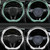 Leather Carbon Fiber Stitching Car Steering Wheel Set, Diameter: 38cm(Black White D Shape)