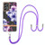 For Samsung Galaxy A33 5G Flowers Series TPU Phone Case with Lanyard(Purple Begonia)