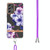 For Samsung Galaxy A33 5G Flowers Series TPU Phone Case with Lanyard(Purple Begonia)