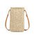 Summer Beach Bag Ladies One Shoulder Mobile Phone Bag Straw Coin Purse, Color: Cream