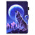 Sewing Pen Slot Leather Tablet Case For iPad mini 2019 / 4 / 3 / 2 / 1(Night Wolf)