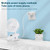 F601 Multifunctional Clip-on Electric Fan with LED Display (Blue)