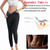 Women High Waist Breasted Hip Lifting Pants With Pocket, Color: PU Blue 9-point, Size: XXL