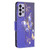 For Samsung Galaxy A73 5G Colored Drawing Leather Phone Case(Purple Butterfly)