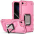 For iPhone SE 2022 / SE 2020 / 8 / 7 Ring Holder Non-slip Armor Phone Case(Pink)