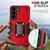 For Samsung Galaxy S22 5G Ring Holder Non-slip Armor Phone Case(Red)