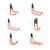 2 PCS 630 Medium Square Garage Hook Warehouse Storage Dip Metal Hook(Bright Orange)