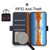 For Sharp Aquos Sense 4 KHAZNEH Side-Magnetic Litchi Genuine Leather RFID Phone Case(Blue)
