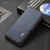 For Sharp Aquos Sense 4 KHAZNEH Side-Magnetic Litchi Genuine Leather RFID Phone Case(Blue)