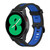 For Samsung Galaxy Watch4/Active2 20mm Two-color Stripe Silicone Watch Band(Black Blue)
