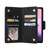 For OnePlus 7 Rivet Buckle 9 Cards Three Fold Leather Phone Case(Black)