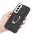 Ring Holder PU Phone Case For Samsung Galaxy S22 5G(Black)