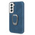 Ring Holder PU Phone Case For Samsung Galaxy S22 5G(Blue)